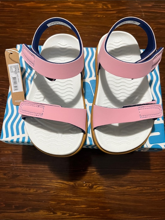 Native Other - Brand new Charley Native Kids Pink and White Velcro Strap Sandals